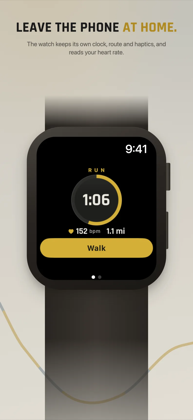 A run on the Apple Watch, with heart rate and distance